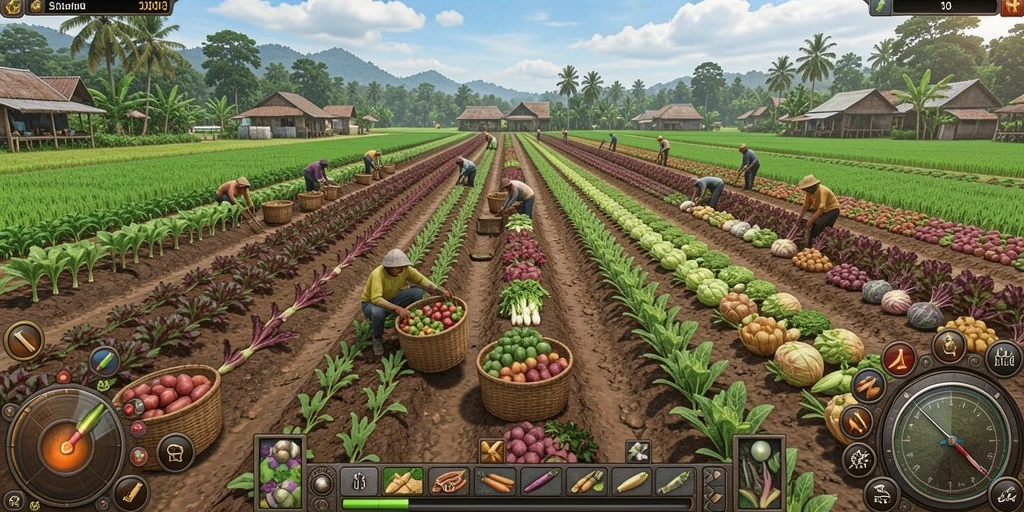Pemandangan grafis yang memukau dari level permainan yang berbeda.